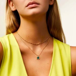 Ana Luisa Temple Green layered pendant necklace